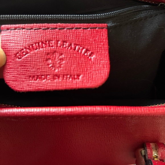 Italian leather Classic Red Leather Tote - Picture 5 of 6